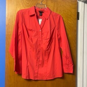 NWT Lane Bryant Coral Dress Shirt 16
